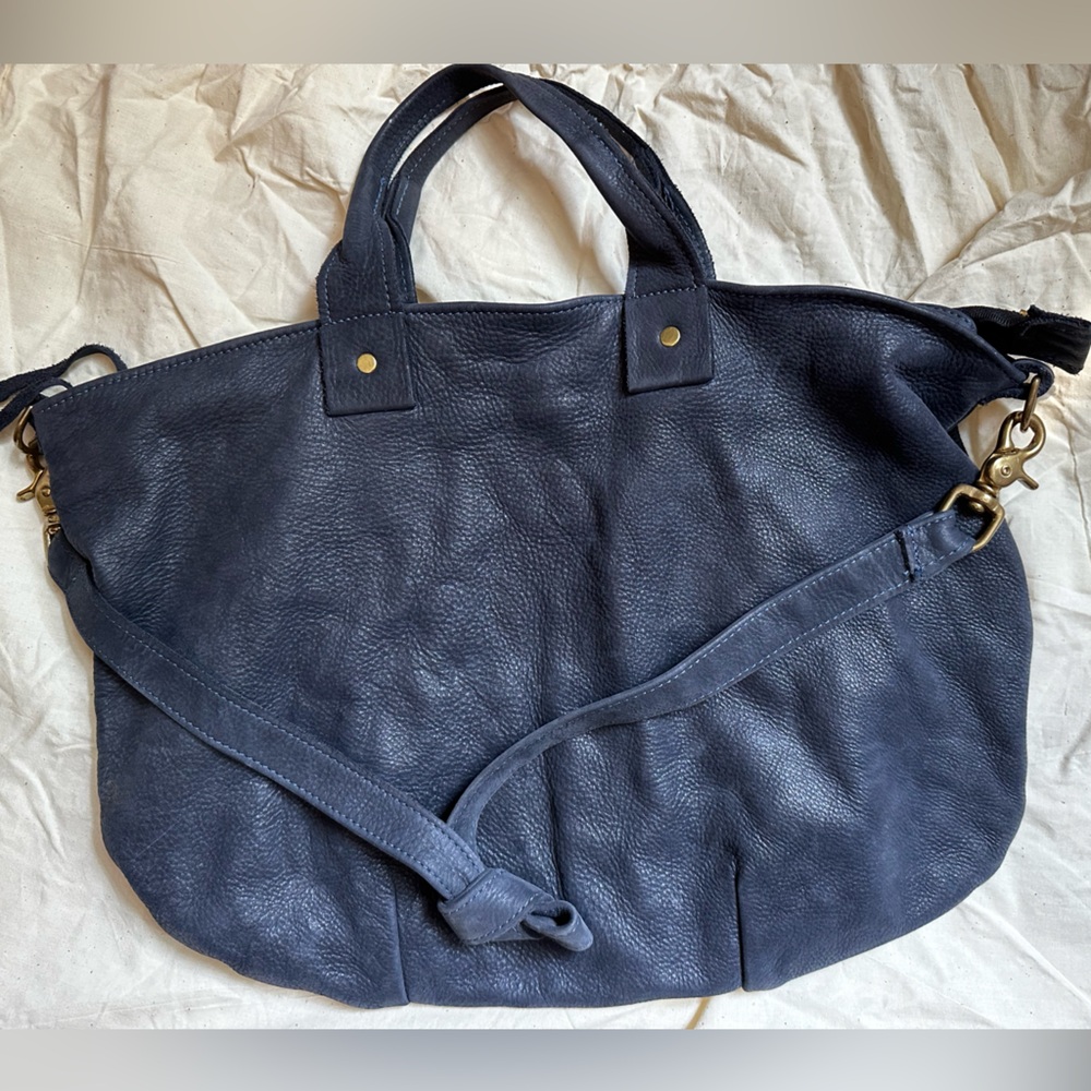 Clare V. Suede Crossbody Navy